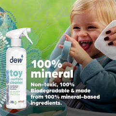Safe antibacterial toy & surface spray with hypochlorous acid