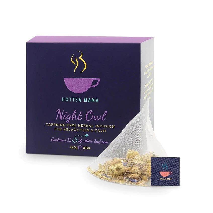 "Night Owl - Herbal Tea" sounds like a calming and cozy tea blend
